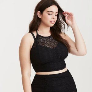 Torrid Crochet Bikini Halter Top 4x
